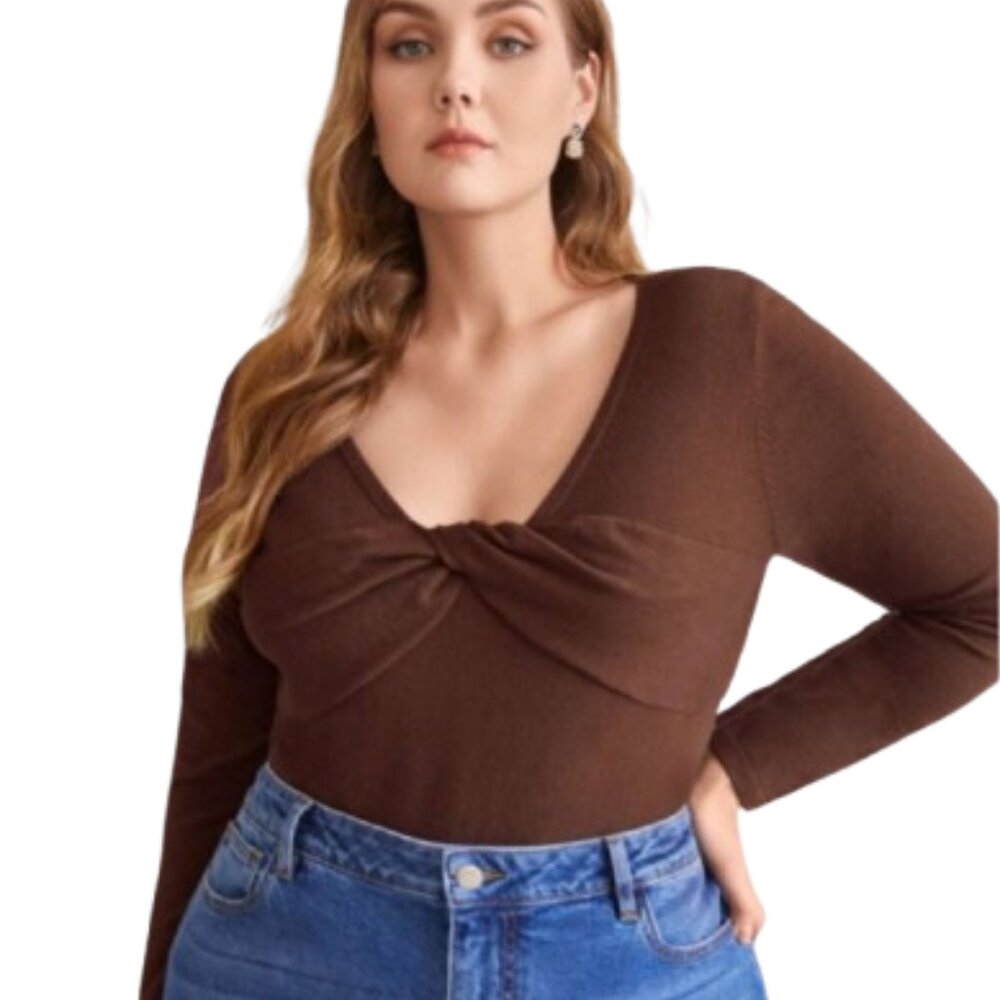 Brown Long Sleeve Shirt Size 1XL